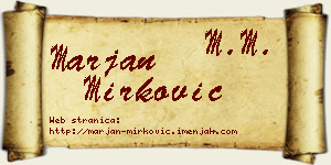 Marjan Mirković vizit kartica